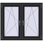 REHAU ENERGY-SAVING SYNEGO MD 1050x935 mm BLACK_ULTI-MATT dwustronny