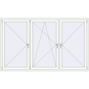 REHAU ENERGY-SAVING SYNEGO MD 2350x1420 mm RAL 9016 Traffic white two-sided