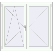 REHAU OPTIMUM EURO-DESIGN 70 1250x1170 mm RAL 9016 Traffic white two-sided