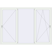 REHAU OPTIMUM EURO-DESIGN 70 2500x1800 mm RAL 9016 Traffic white two-sided