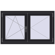 REHAU ENERGY-SAVING SYNEGO MD 1140x700 mm BLACK_ULTI-MATT two-sided