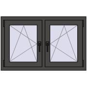 Okna skrzydłowe 1020x635 mm REHAU ENERGY-SAVING SYNEGO MD BASALT_GREY dwustronny