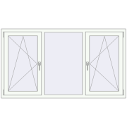 REHAU ENERGY-SAVING SYNEGO MD 1830x1000 mm RAL 9016 Traffic white two-sided