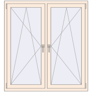 REHAU OPTIMUM EURO-DESIGN 70 1300x1400 mm CREAME_WHITE_50L-2 dwustronny
