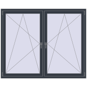 REHAU ENERGY-SAVING SYNEGO MD 1830x1430 mm ANTHRACITE_GREY_STRUKTURAL dwustronny