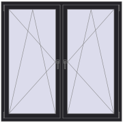 REHAU ENERGY-SAVING SYNEGO MD 1590x1565 mm BLACK_ULTI-MATT dwustronny REHAU ENERGY-SAVING SYNEGO MD 1590x1565 mm BLACK_ULTI-MATT dwustronny