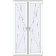 REHAU ENERGY-SAVING SYNEGO MD 1100x2000 mm RAL 9016 Traffic white two-sided