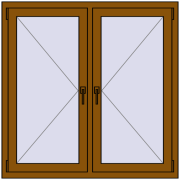REHAU OPTIMUM EURO-DESIGN 70 1200x1200 mm GOLDEN OAK two-sided