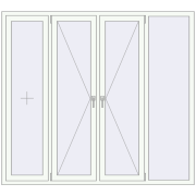 REHAU ENERGY-SAVING SYNEGO MD 2000x1800 mm RAL 9016 Traffic white two-sided