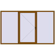 Okna skrzydłowe 2750x1700 mm EPSILON OPTIMA GOLDEN OAK dwustronny