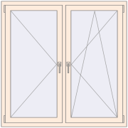 REHAU OPTIMUM EURO-DESIGN 70 1350x1350 mm CREAME_WHITE_50L-2 two-sided