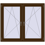 REHAU ENERGY-SAVING SYNEGO MD 1425x1205 mm DARK_OAK dwustronny