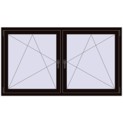 Tilt-and-Turn 1770x995 mm REHAU ENERGY-SAVING SYNEGO MD BLACK_BROWN two-sided Tilt-and-Turn 1770x995 mm REHAU ENERGY-SAVING SYNEGO MD BLACK_BROWN two-sided