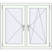 REHAU OPTIMUM EURO-DESIGN 70 1000x900 mm RAL 9016 Traffic white two-sided