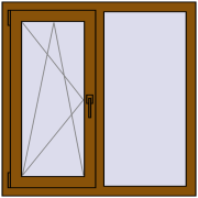 REHAU OPTIMUM EURO-DESIGN 70 1000x1000 mm GOLDEN OAK two-sided