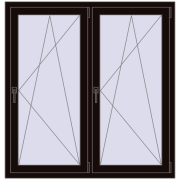 REHAU ENERGY-SAVING SYNEGO MD 1300x1350 mm BLACK_BROWN dwustronny