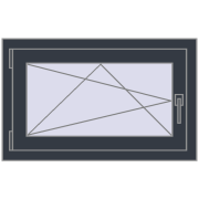 REHAU OPTIMUM EURO-DESIGN 70 770x500 mm ANTHRACITE_GREY_STRUKTURAL two-sided