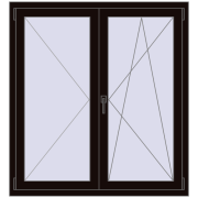 REHAU OPTIMUM EURO-DESIGN 70 1200x1300 mm BLACK_BROWN two-sided