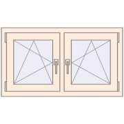 Okna skrzydłowe 990x560 mm REHAU OPTIMUM EURO-DESIGN 70 CREAME_WHITE_50L-2 dwustronny