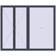 REHAU ENERGY-SAVING SYNEGO MD 2800x2300 mm ANTHRACITE_GREY_STRUKTURAL two-sided