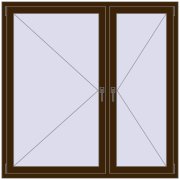 KORSA OPTIMUM REHAU EURO 70 1500x1500 mm DARK_OAK dwustronny