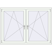 Tilt-and-Turn 1500x1100 mm REHAU ARTEVO RAL 9016 Traffic white two-sided