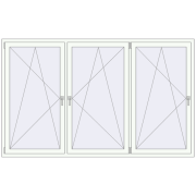 REHAU OPTIMUM EURO-DESIGN 70 2450x1500 mm RAL 9016 Traffic white two-sided