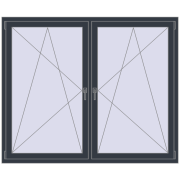 Okna skrzydłowe 1815x1460 mm REHAU ENERGY-SAVING SYNEGO MD ANTHRACITE_GREY_STRUKTURAL dwustronny