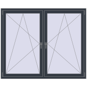 REHAU OPTIMUM EURO-DESIGN 70 1700x1400 mm ANTHRACITE_GREY_STRUKTURAL two-sided