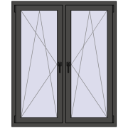 REHAU ENERGY-SAVING SYNEGO MD 1245x1385 mm BASALT_GREY dwustronny REHAU ENERGY-SAVING SYNEGO MD 1245x1385 mm BASALT_GREY dwustronny