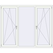 REHAU ENERGY-SAVING SYNEGO MD 1900x1550 mm RAL 9016 Traffic white two-sided