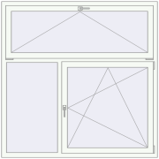 REHAU OPTIMUM EURO-DESIGN 70 1600x1600 mm RAL 9016 Traffic white two-sided