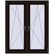 Okna skrzydłowe 1095x1280 mm REHAU ENERGY-SAVING SYNEGO MD BLACK_BROWN dwustronny