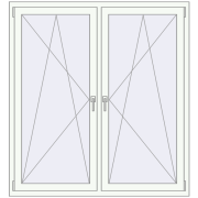 REHAU ENERGY-SAVING SYNEGO MD 1440x1550 mm RAL 9016 Traffic white dwustronny REHAU ENERGY-SAVING SYNEGO MD 1440x1550 mm RAL 9016 Traffic white dwustronny