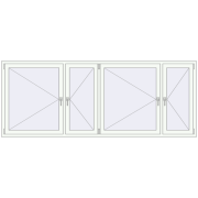 REHAU OPTIMUM EURO-DESIGN 70 2800x1100 mm RAL 9016 Traffic white two-sided