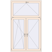 REHAU OPTIMUM EURO-DESIGN 70 1200x2000 mm CREAME_WHITE_50L-2 two-sided