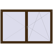 REHAU ENERGY-SAVING SYNEGO MD 2300x1500 mm DARK_OAK two-sided