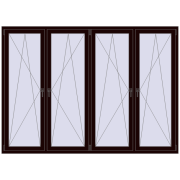 REHAU ENERGY-SAVING SYNEGO MD 2500x1800 mm CHOCOLATE_BROWN two-sided