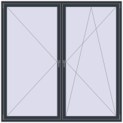 REHAU ENERGY-SAVING SYNEGO MD 2100x2100 mm ANTHRACITE_GREY_STRUKTURAL two-sided