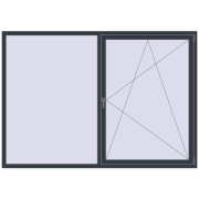 REHAU OPTIMUM EURO-DESIGN 70 2310x1620 mm ANTHRACITE_GREY_STRUKTURAL two-sided