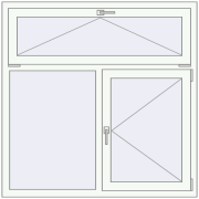 REHAU OPTIMUM EURO-DESIGN 70 1300x1300 mm RAL 9016 Traffic white two-sided