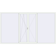 Okna skrzydłowe 3600x2045 mm REHAU BRILLANT DESIGN GOLDEN OAK zewnętrzny