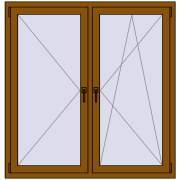 REHAU OPTIMUM EURO-DESIGN 70 1350x1400 mm GOLDEN OAK two-sided