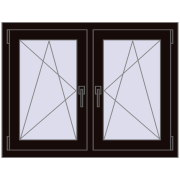 Okna skrzydłowe 1005x755 mm REHAU ENERGY-SAVING SYNEGO MD BLACK_BROWN dwustronny