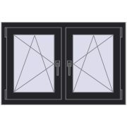 Okna skrzydłowe 1005x665 mm REHAU ENERGY-SAVING SYNEGO MD BLACK_ULTI-MATT dwustronny