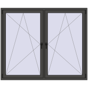 Tilt-and-Turn 1755x1520 mm REHAU ENERGY-SAVING SYNEGO MD BASALT_GREY two-sided Tilt-and-Turn 1755x1520 mm REHAU ENERGY-SAVING SYNEGO MD BASALT_GREY two-sided