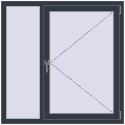 REHAU OPTIMUM EURO-DESIGN 70 1200x1200 mm ANTHRACITE_GREY_STRUKTURAL two-sided