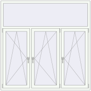 REHAU OPTIMUM EURO-DESIGN 70 1800x1800 mm RAL 9016 Traffic white two-sided