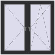 REHAU OPTIMUM EURO-DESIGN 70 1350x1400 mm ANTHRACITE_GREY_GLATT dwustronny