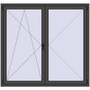 REHAU ENERGY-SAVING SYNEGO MD 1600x1500 mm BASALT_GREY two-sided
